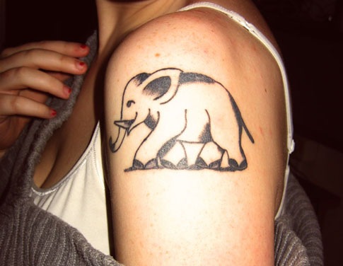 Фото и значение татуировки " Слон ". X_16f5865f