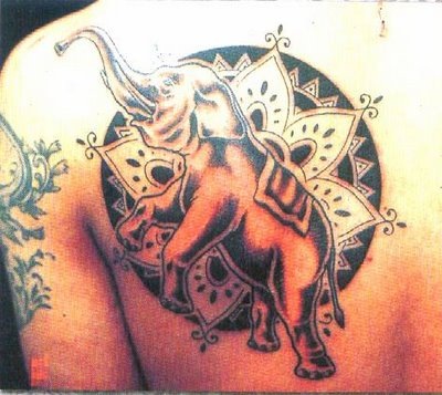 Фото и значение татуировки " Слон ". X_621f5437