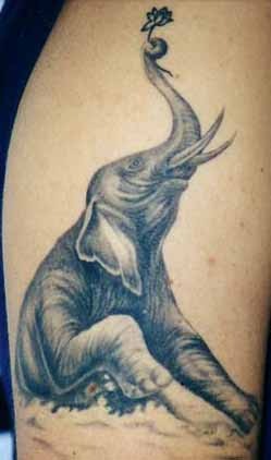 Фото и значение татуировки " Слон ". X_a7c79be8